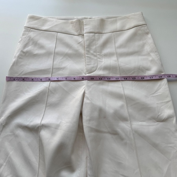 Alice and Olivia Dylan High Waist Faux Vegan Leather Fleeced Wide Leg Pants 8 - Picture 14 of 16